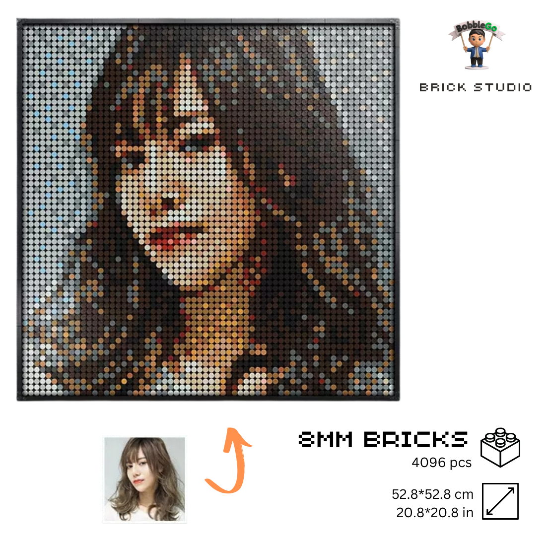 Pixel Bricks Puzzle Mosaic Portrait -Customized