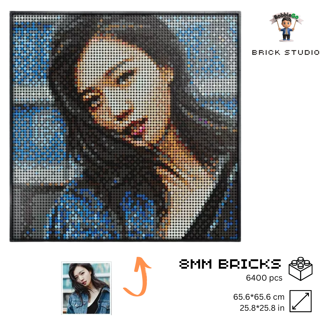 Pixel Bricks Puzzle Mosaic Portrait -Customized