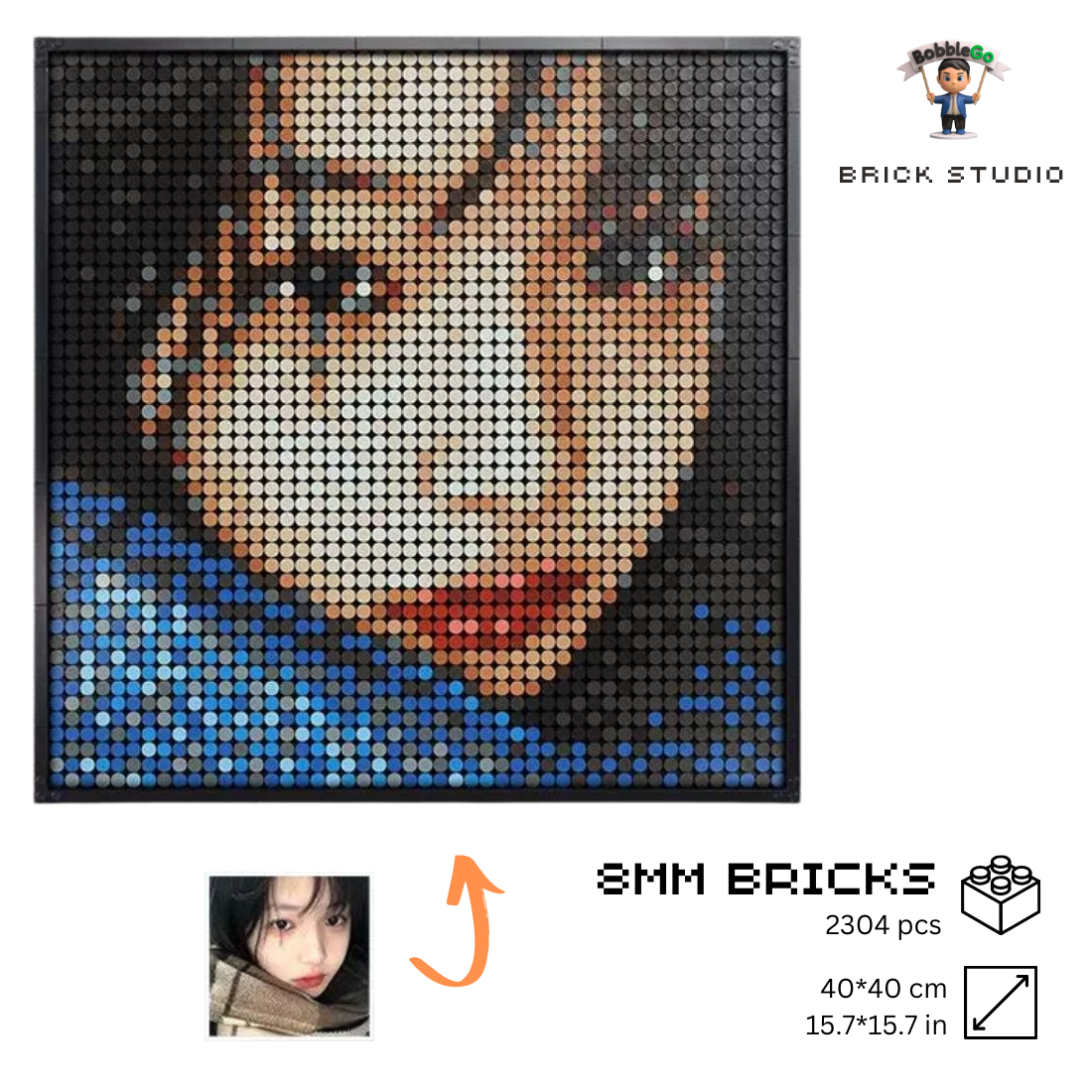 Pixel Bricks Puzzle Mosaic Portrait -Customized